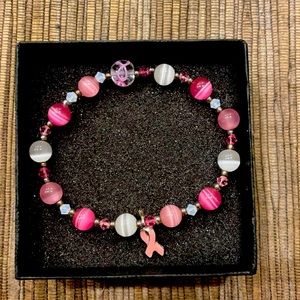 Breast Cancer Awareness Custom beaded bracelet